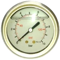 Manométer 63mm 1/4" 0-10bar csillapított MX-63-0/10A hátsó (AZP)