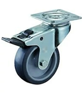 Talpas kerék 75 A120.A80.075  forgó fékes villa szürke terhelhető: 50 kg (BS)