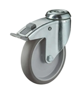Hátfuratos kerék 100 C221.A80.060 forgó villa fékes szürke terhelhető:40kg  (BS)