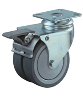 Talpas kerék 50 B120.A85.050 Forgó fékes villa szürke terhelhető: 60kg (BS)