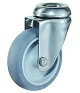 Hátfuratos kerék 125 G101.A80.126 inox forgó villa szürke terhelhető: 70kg (BS)