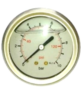 Manométer 63mm 1/4" 0-10bar csillapított MX-63-0/10A hátsó (AZP)