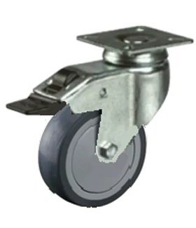 Talpas kerék 100 A120.A85.100 forgó fékes villa szürke terhelhető: 65kg (BS)